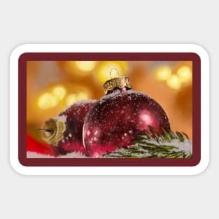 Red Christmas Ornament Painting Sticker